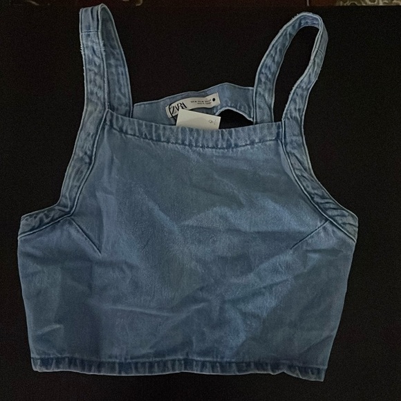 Zara Denim strappy top - Picture 1 of 3